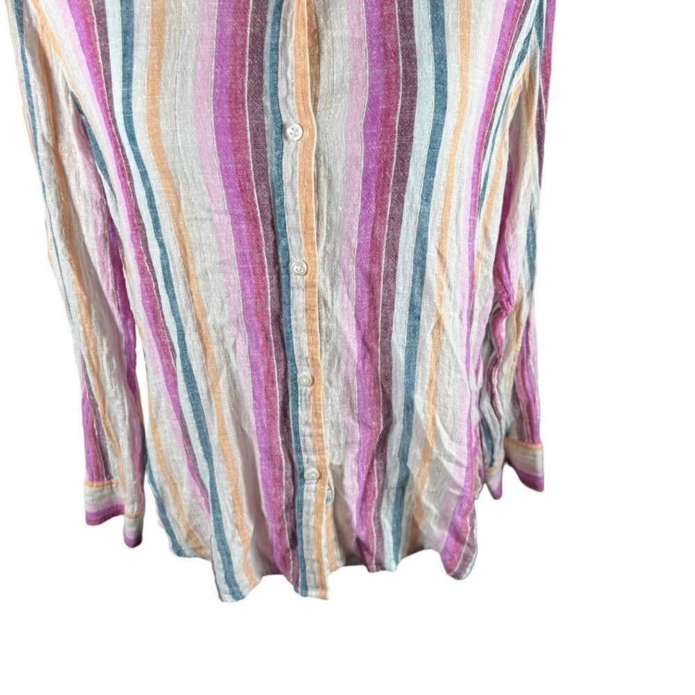 Rails Sydney Striped Button Front Linen Top - image 6